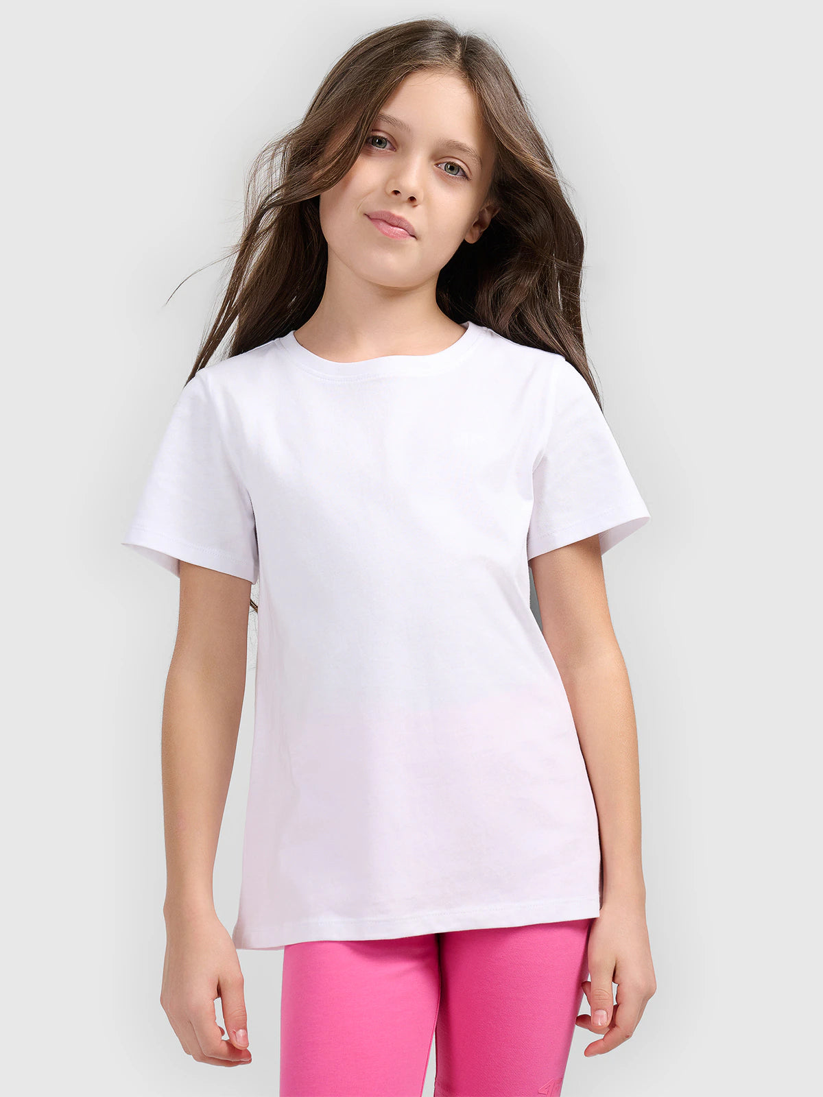T-shirt gładki dziewczęcy