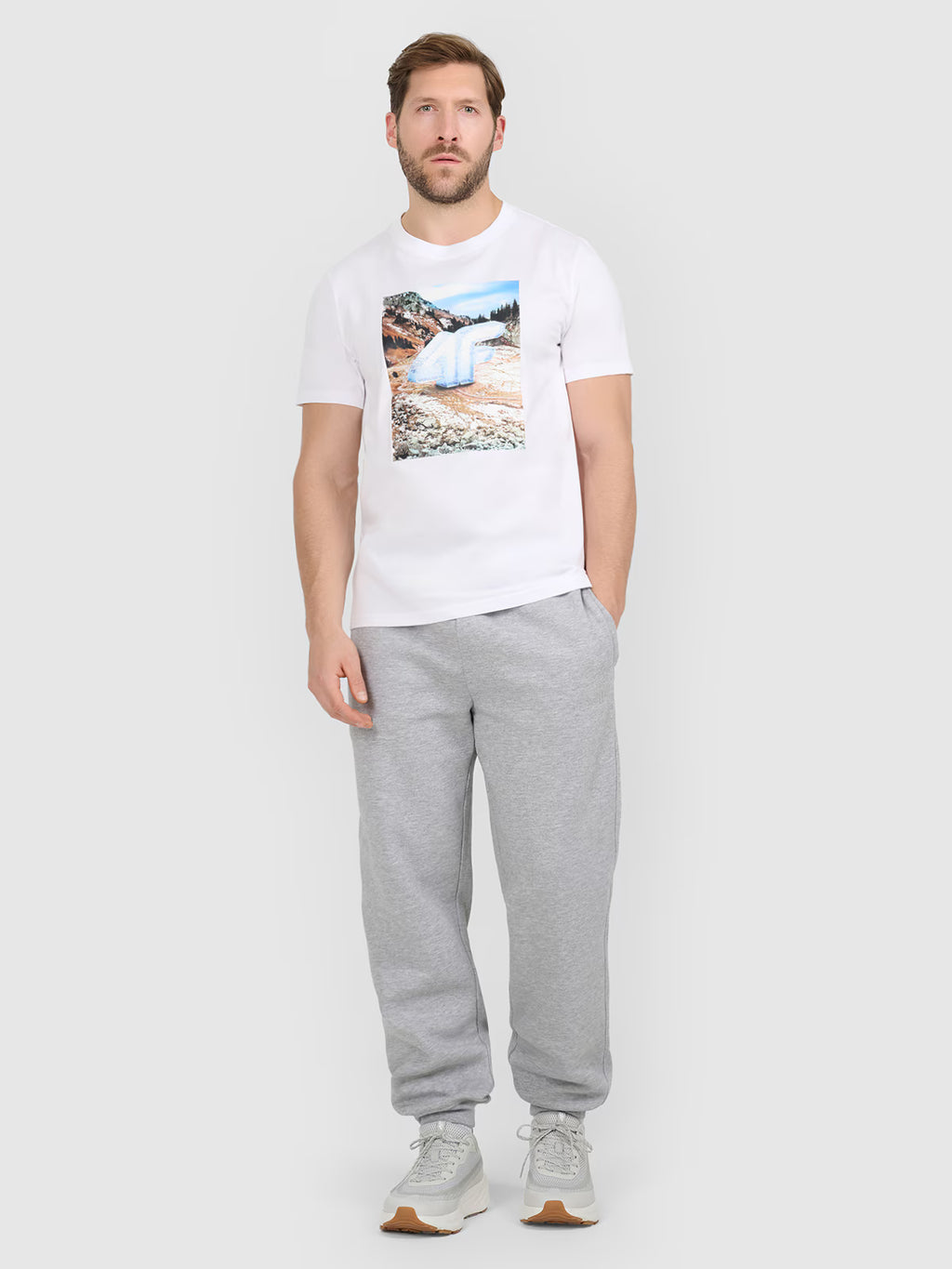 T-shirt regular z nadrukiem męski
