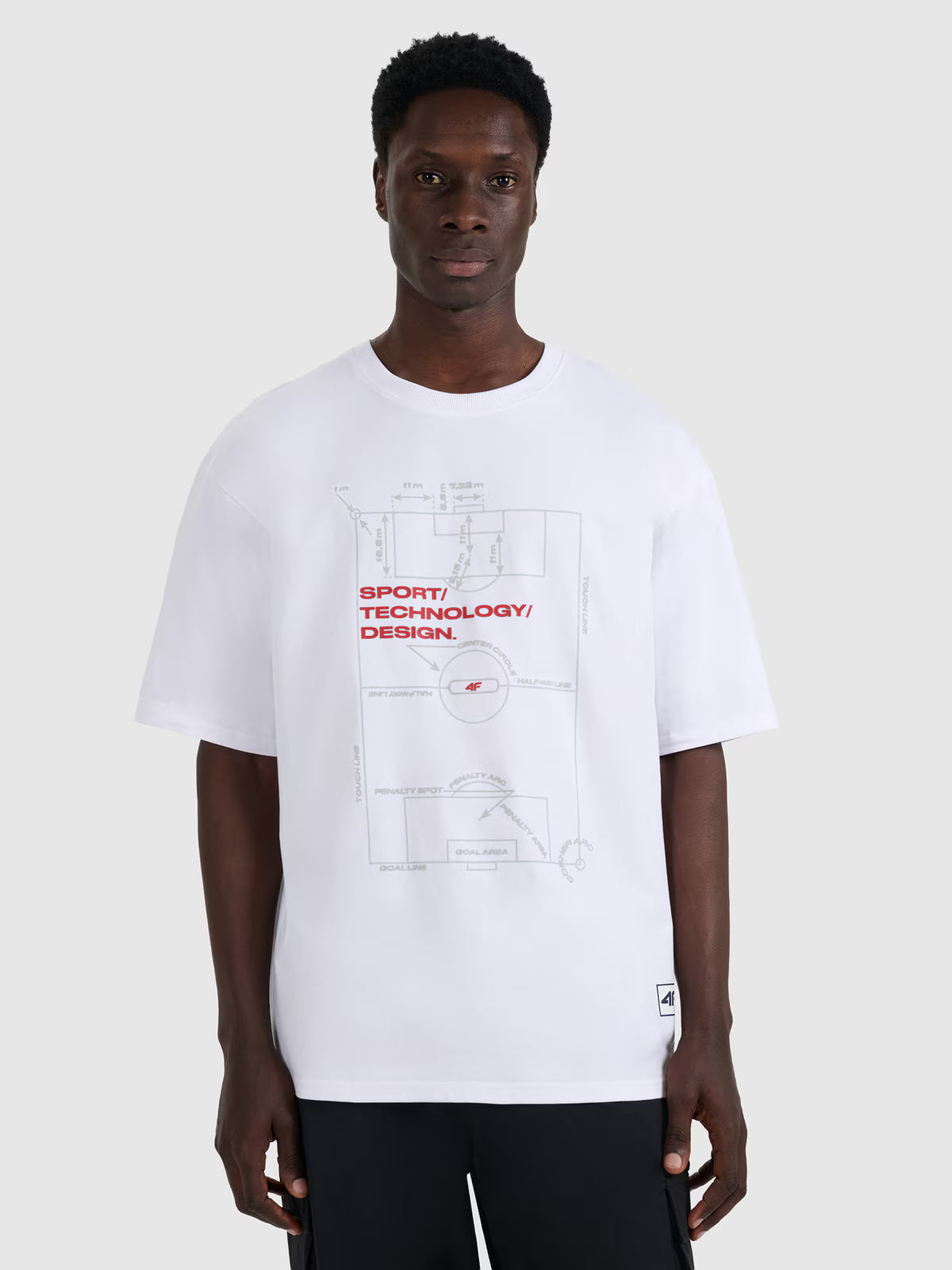 T-shirt oversize z nadrukiem męski