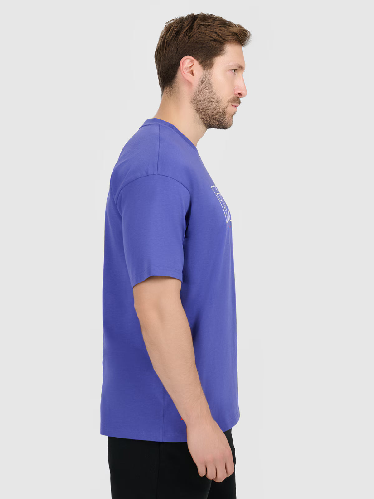 T-shirt loose z nadrukiem męski