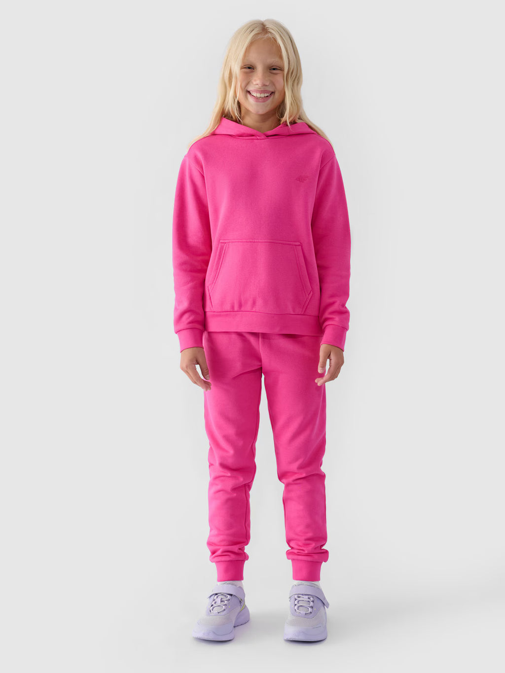 Bluza dresowa nierozpinana z kapturem dziewczęca