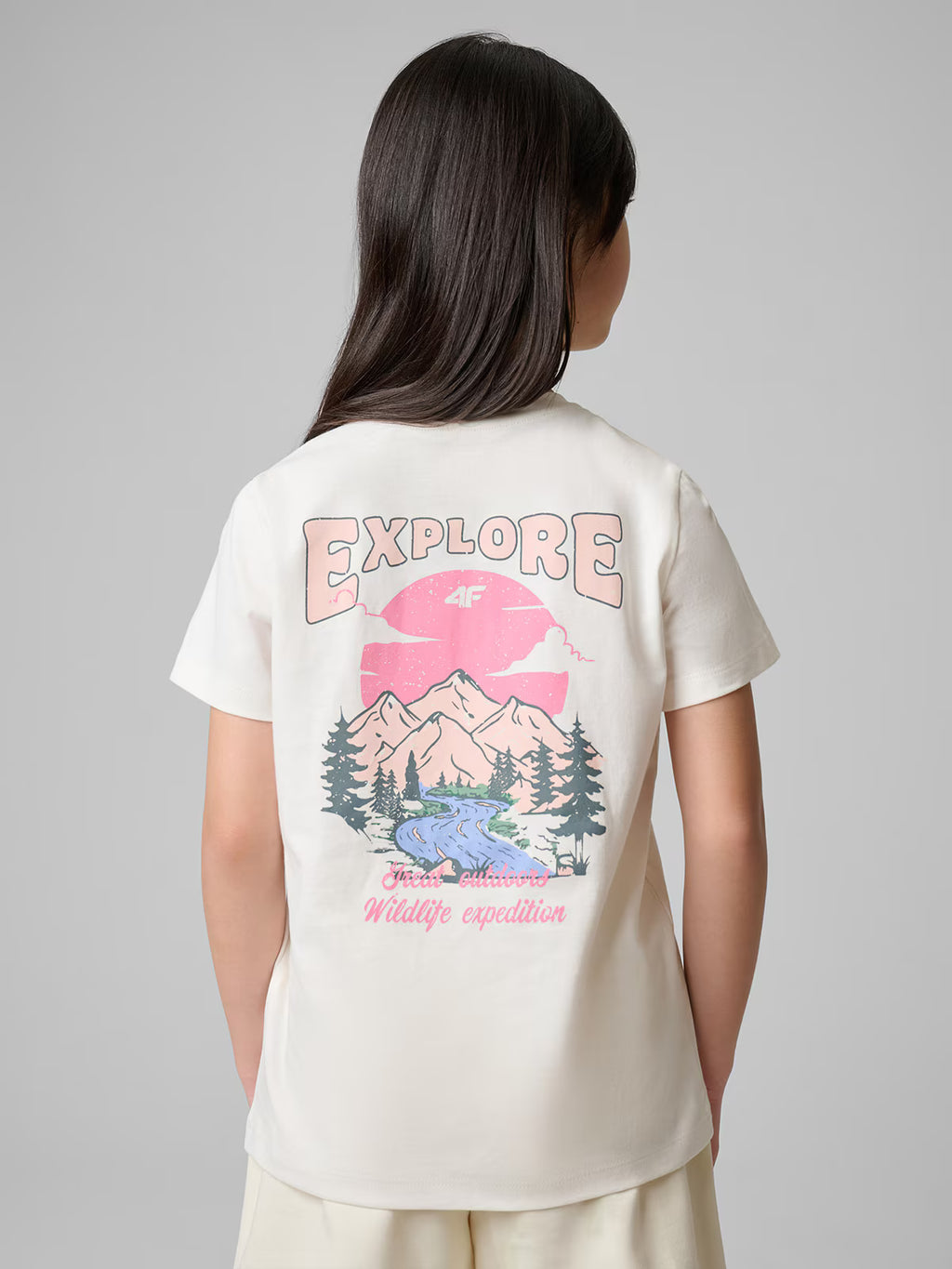 T-shirt regular z nadrukiem dziewczęcy
