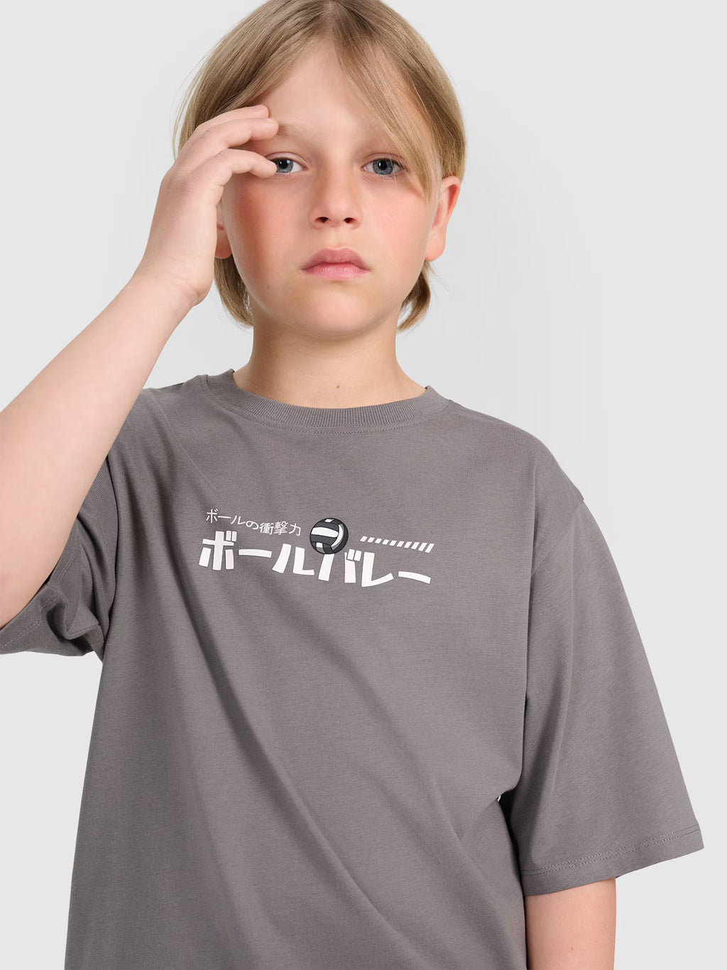 T-shirt oversize z nadrukiem chłopięcy