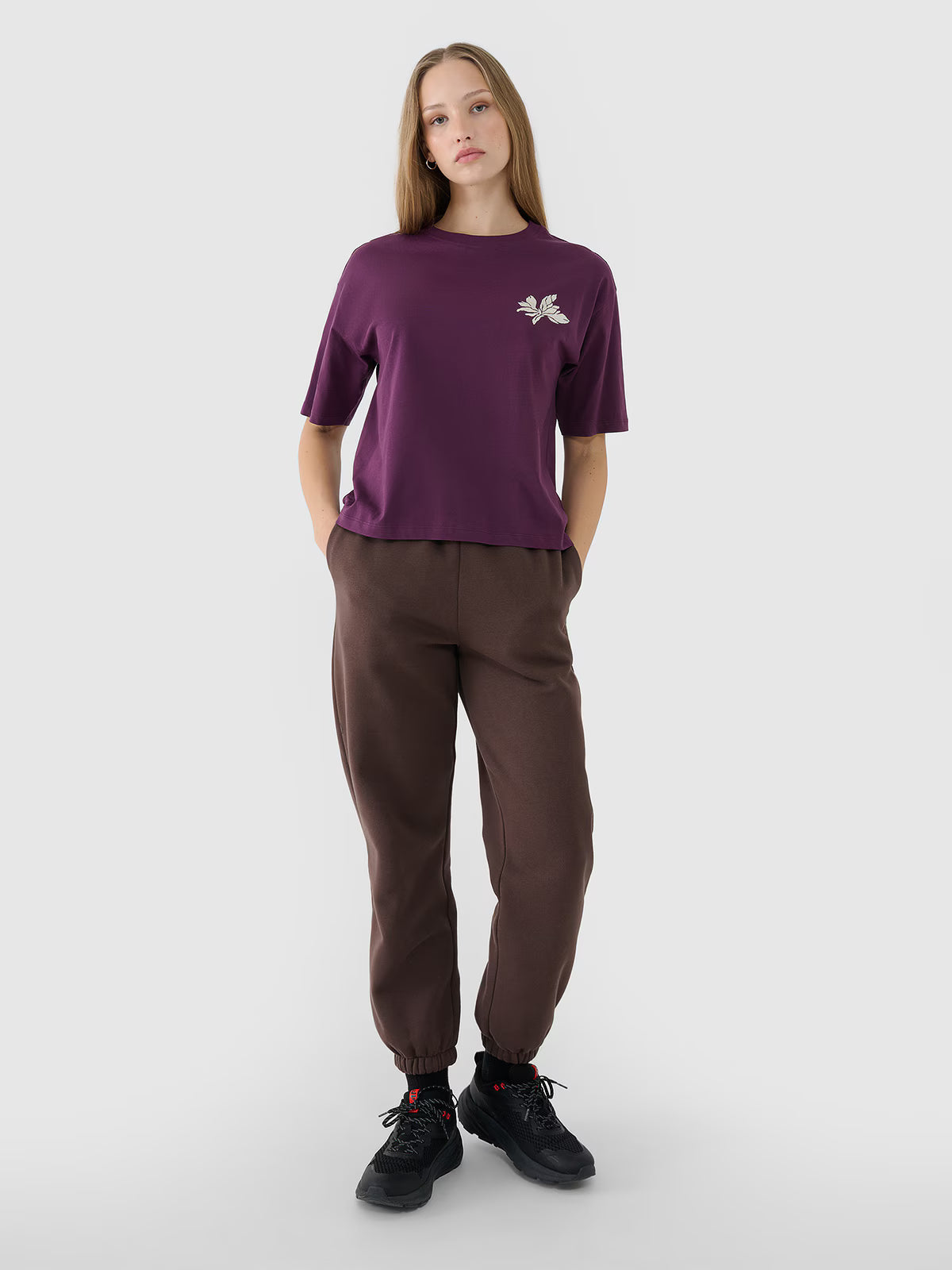 T-shirt oversize z nadrukiem damski