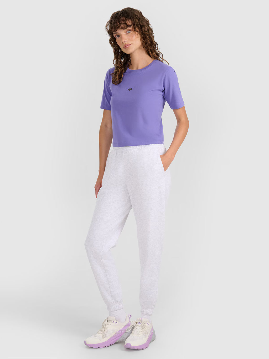 Crop-top slim gładki damski