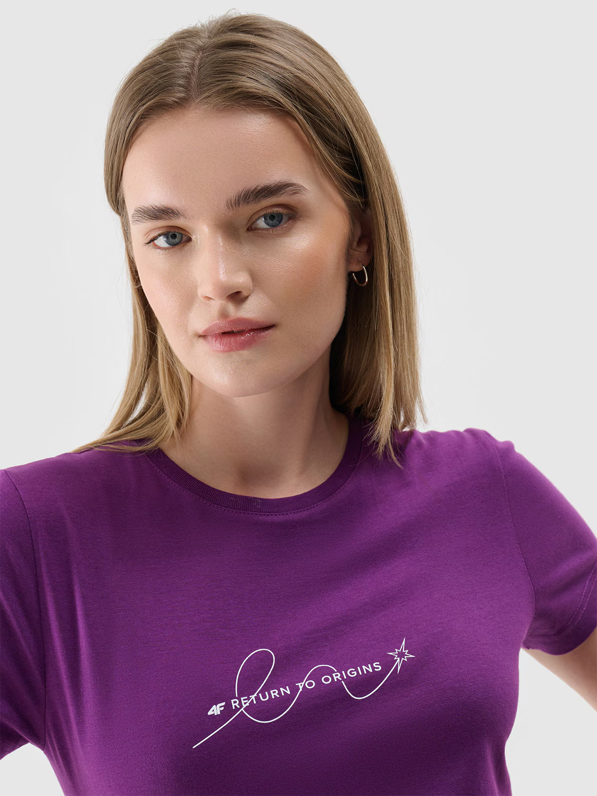 T-shirt slim z nadrukiem damski