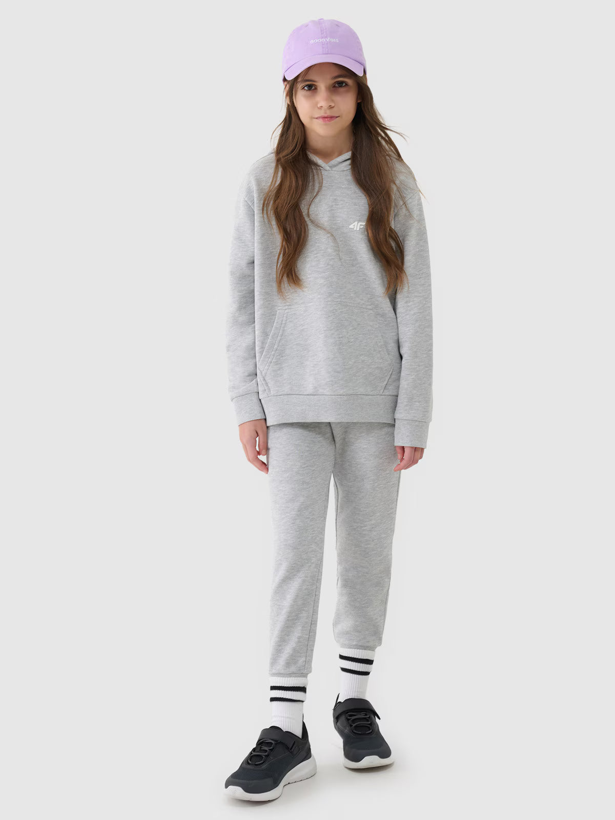 Bluza dresowa nierozpinana z kapturem dziewczęca