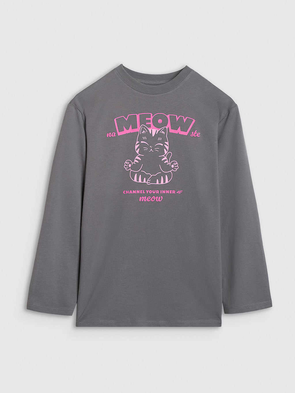 Longsleeve oversize z nadrukiem dziewczęcy