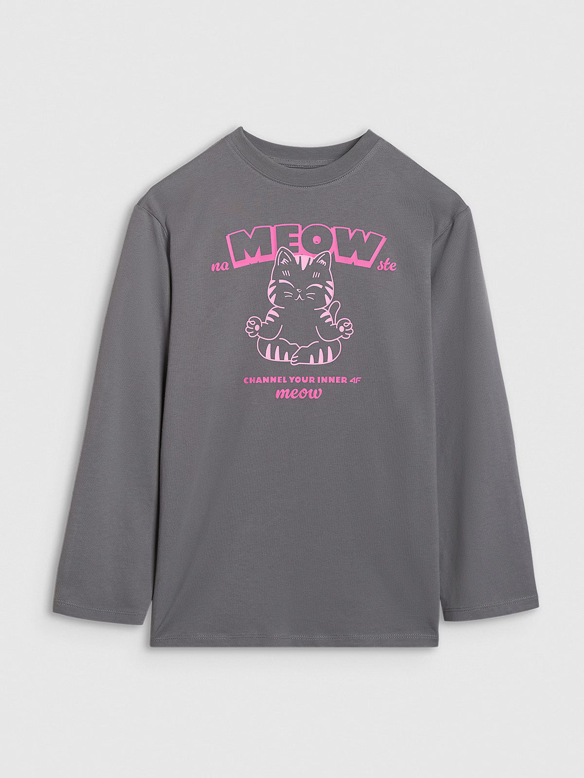 Longsleeve oversize z nadrukiem dziewczęcy