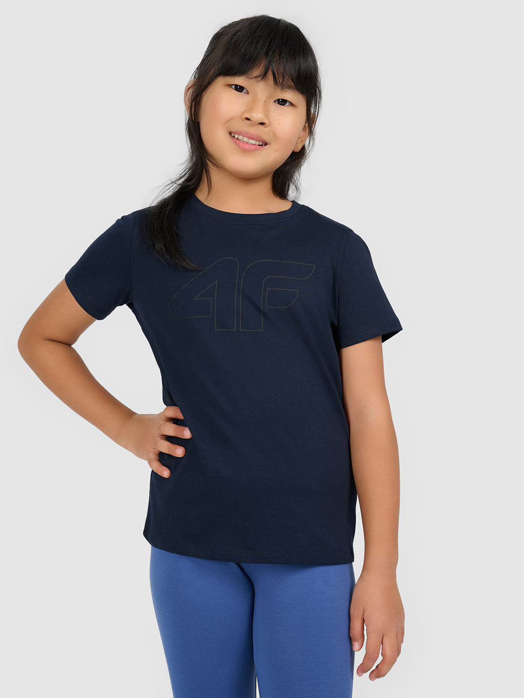 T-shirt oversize z nadrukiem dziewczęcy