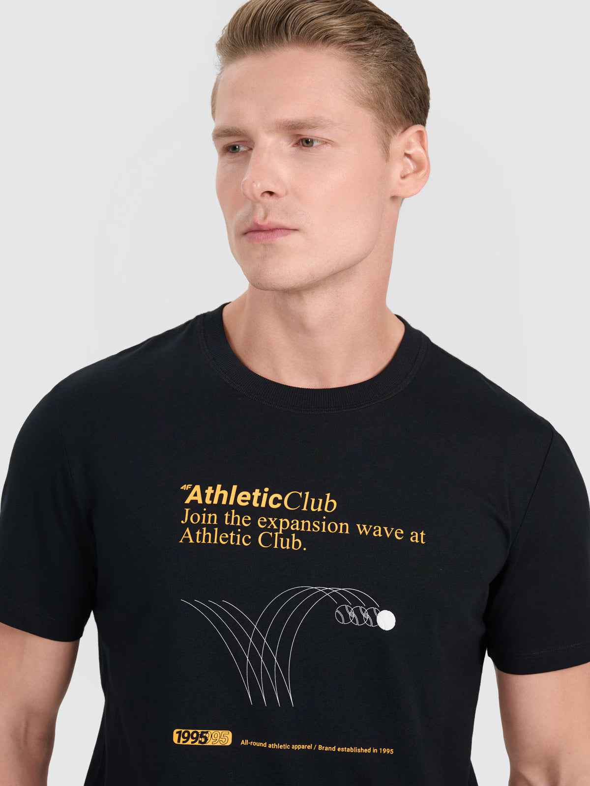 T-shirt regular z nadrukiem męski
