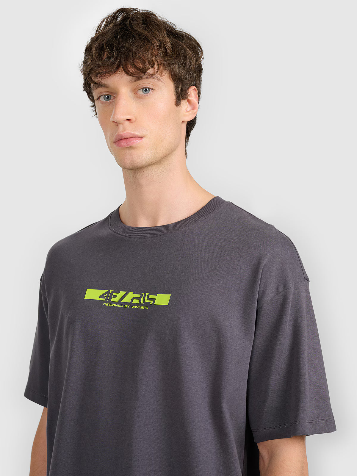 T-shirt oversize z nadrukiem męski 4F x Robert Lewandowski