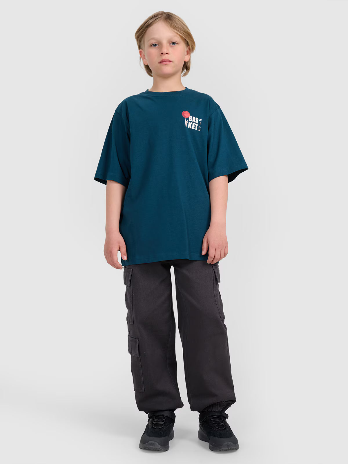T-shirt oversize z nadrukiem chłopięcy