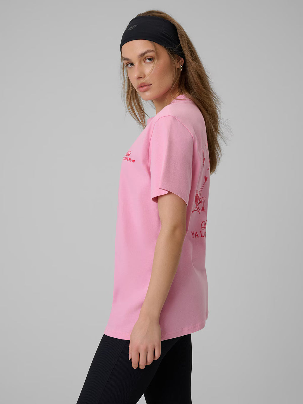 T-shirt loose z nadrukiem damski