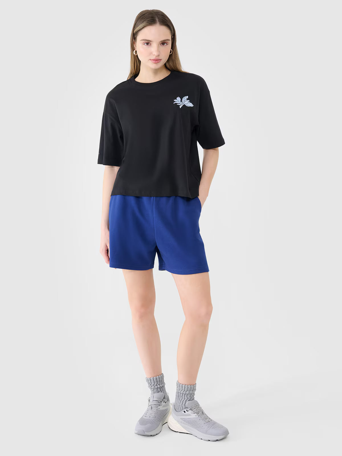 T-shirt oversize z nadrukiem damski