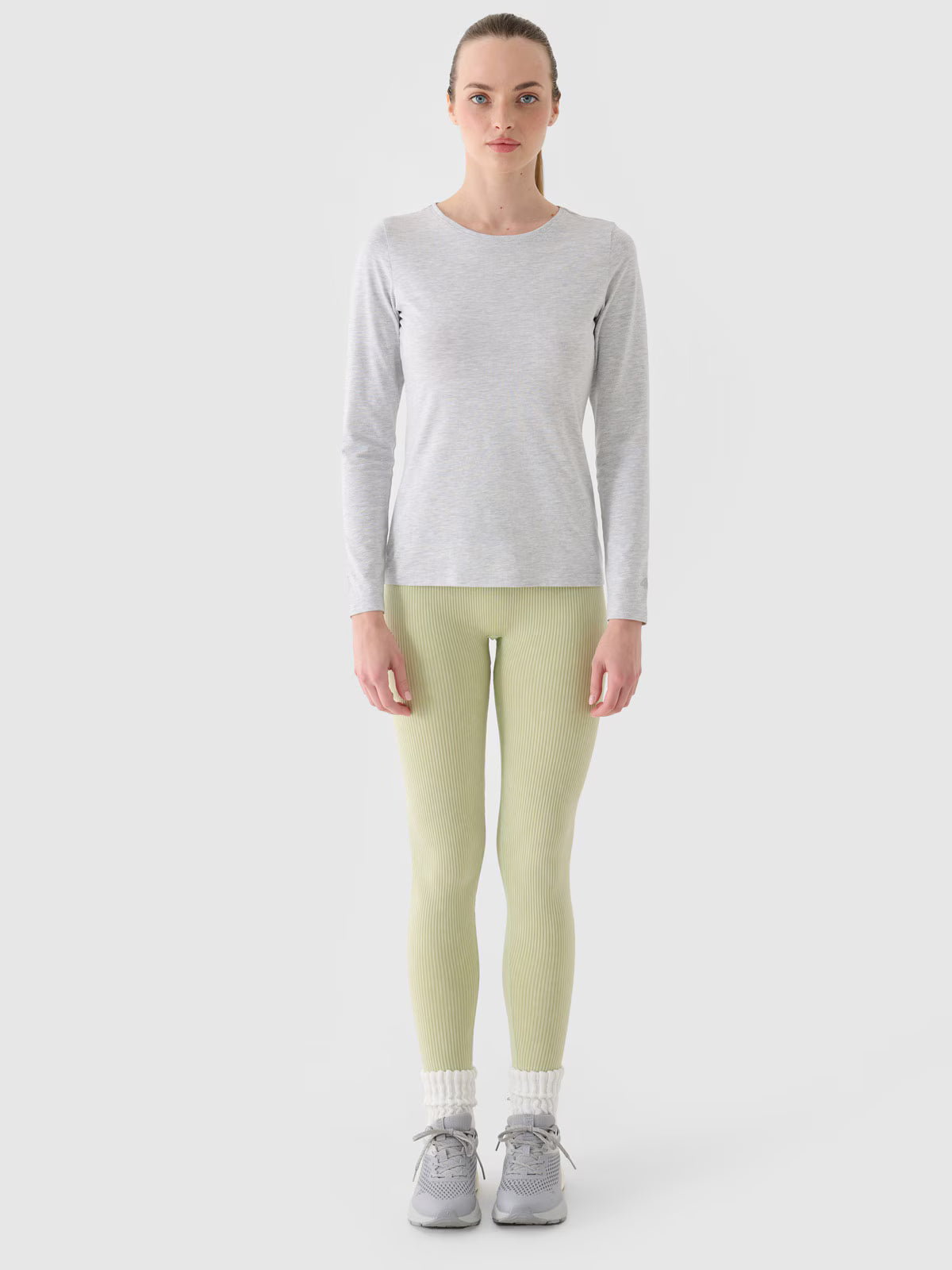 Longsleeve slim gładki damski