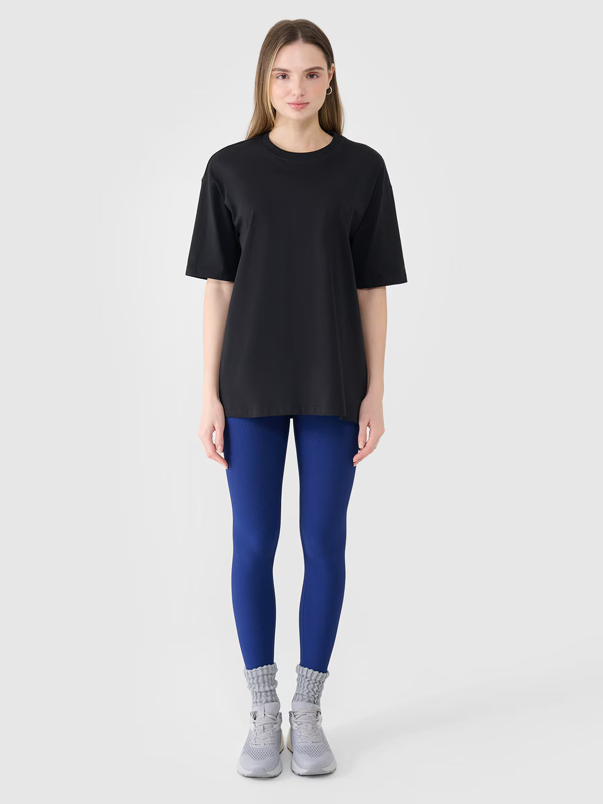 T-shirt oversize gładki damski
