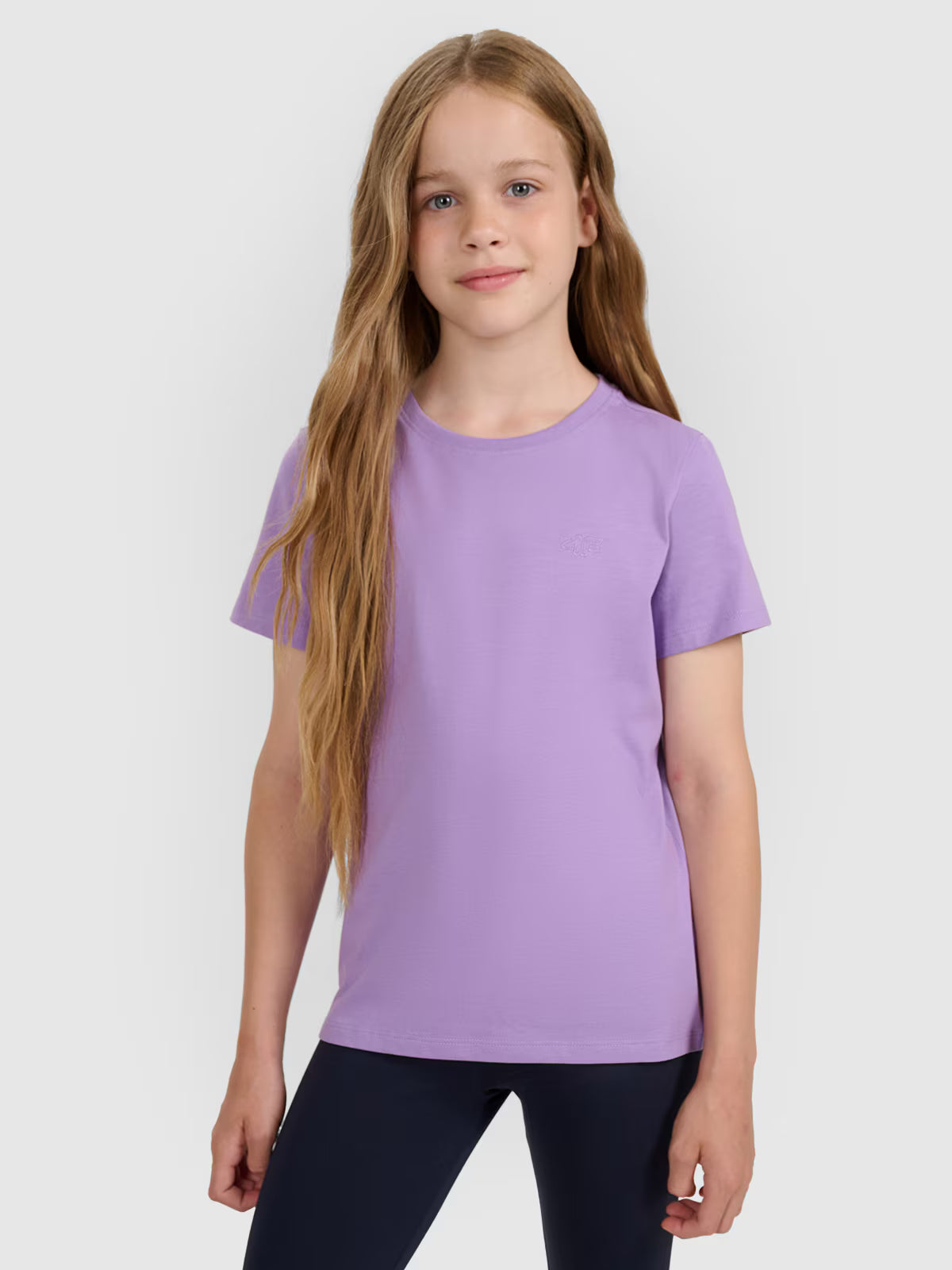 T-shirt regular gładki dziewczęcy