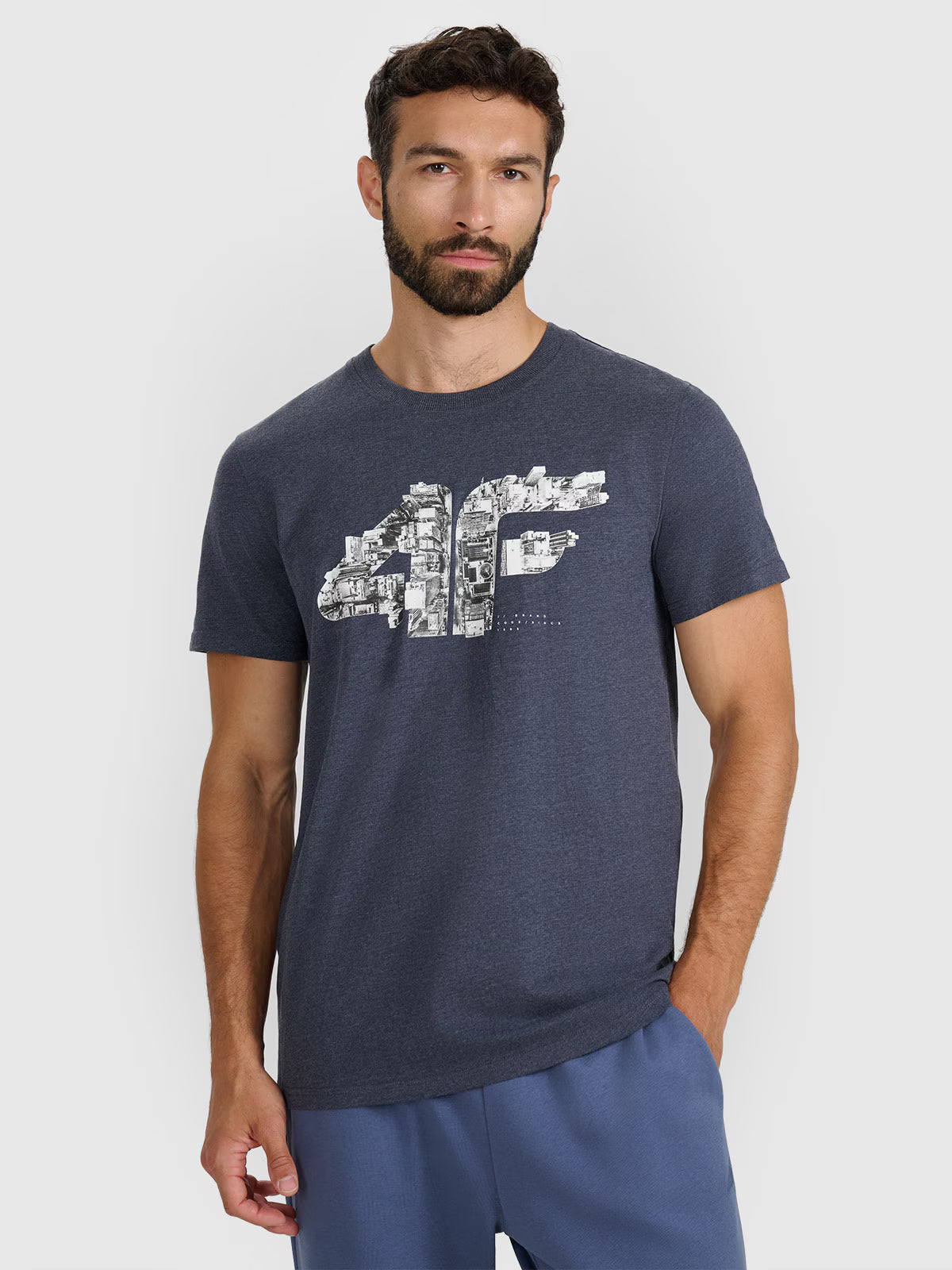 T-shirt regular z nadrukiem męski