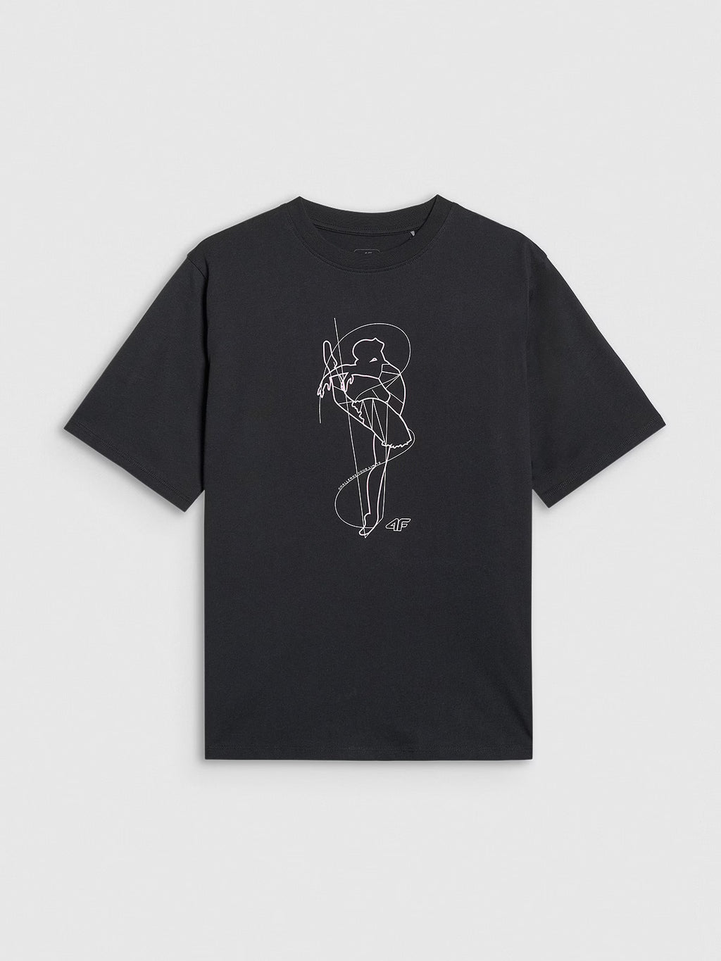 T-shirt oversize z nadrukiem dziewczęcy