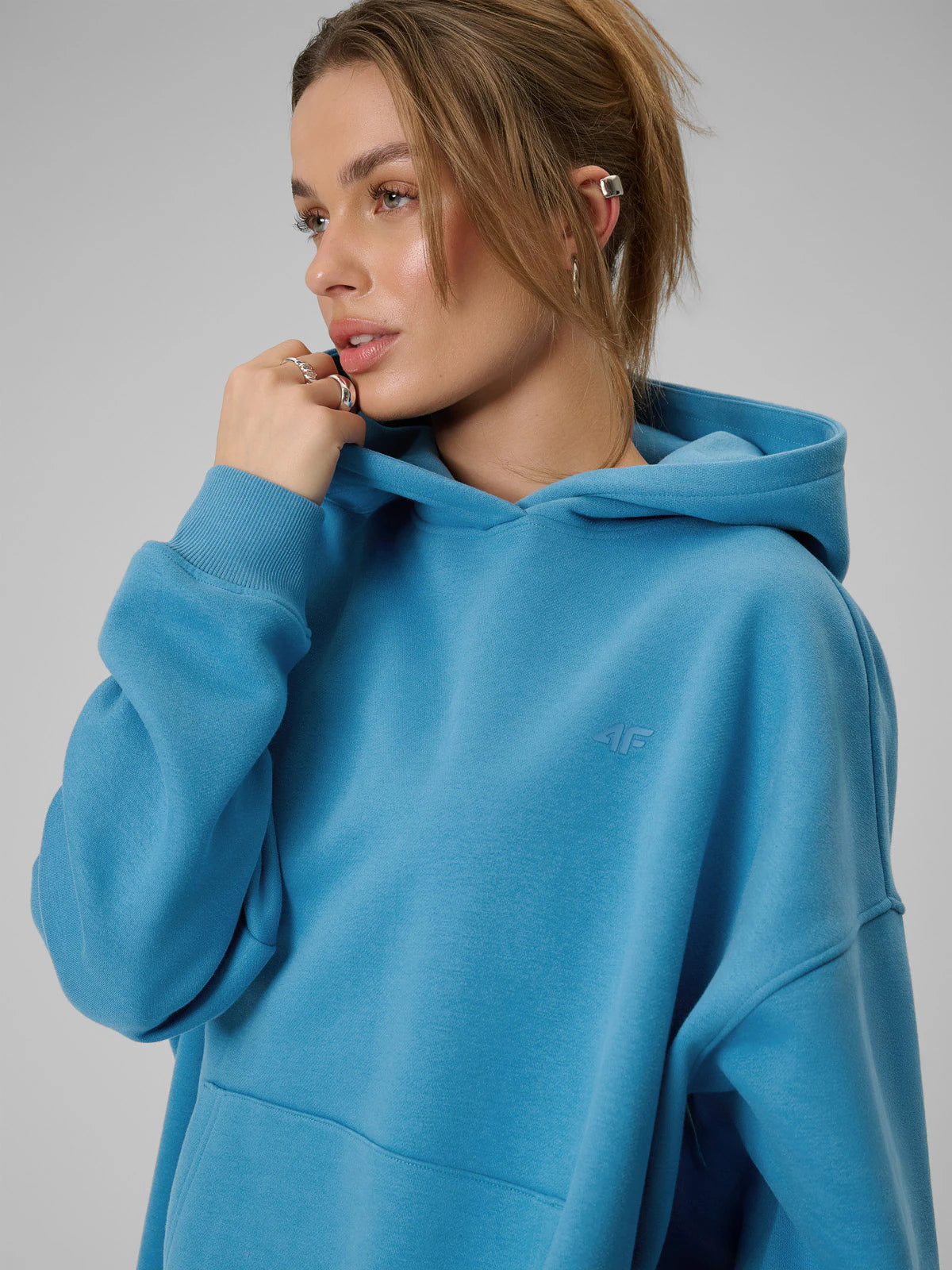 Bluza dresowa loose z kapturem damska