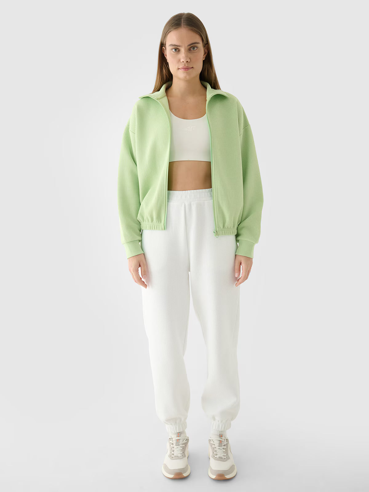 Bluza crop top rozpinana bez kaptura damska