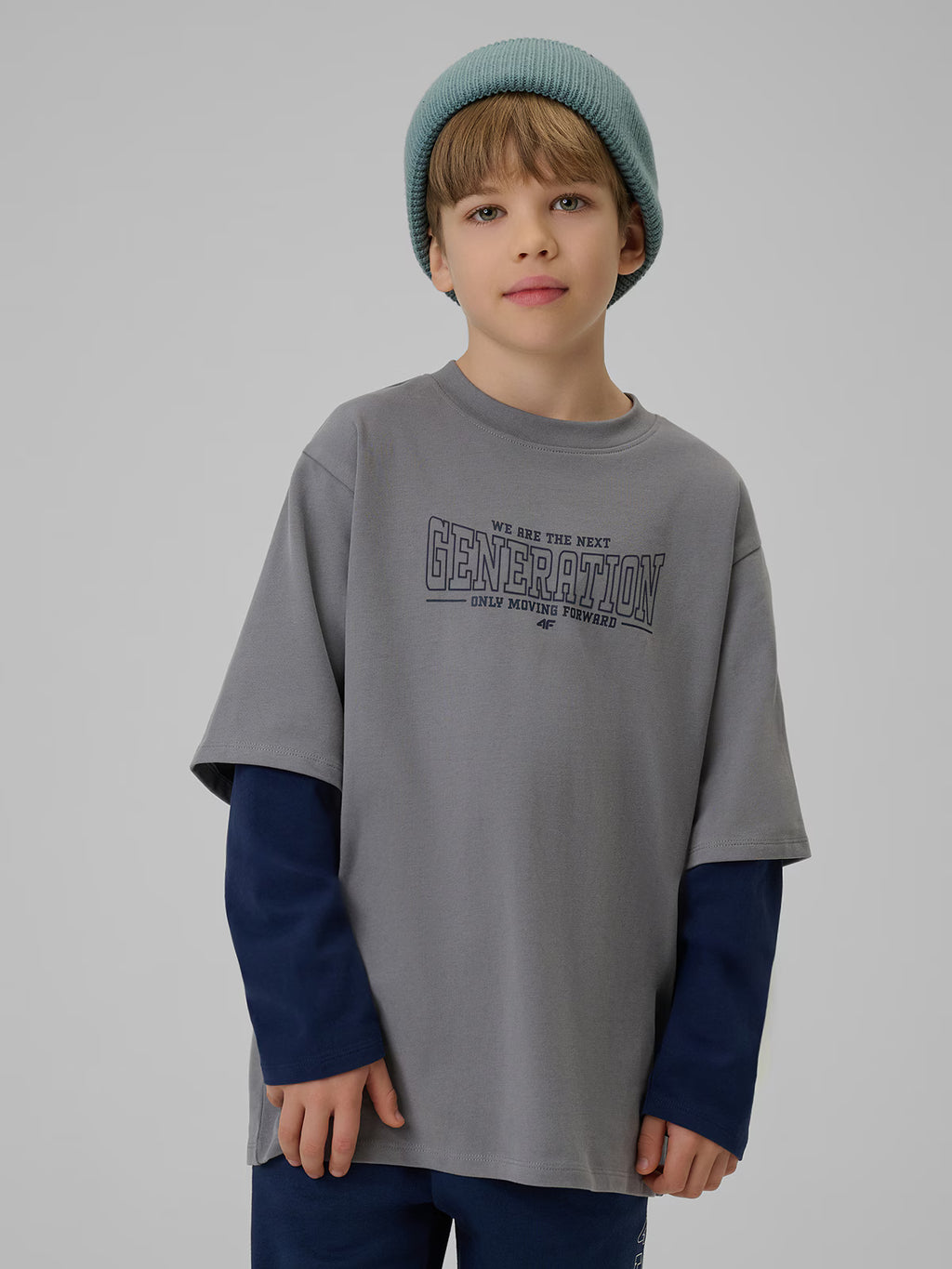 Longsleeve loose z nadrukiem chłopięcy