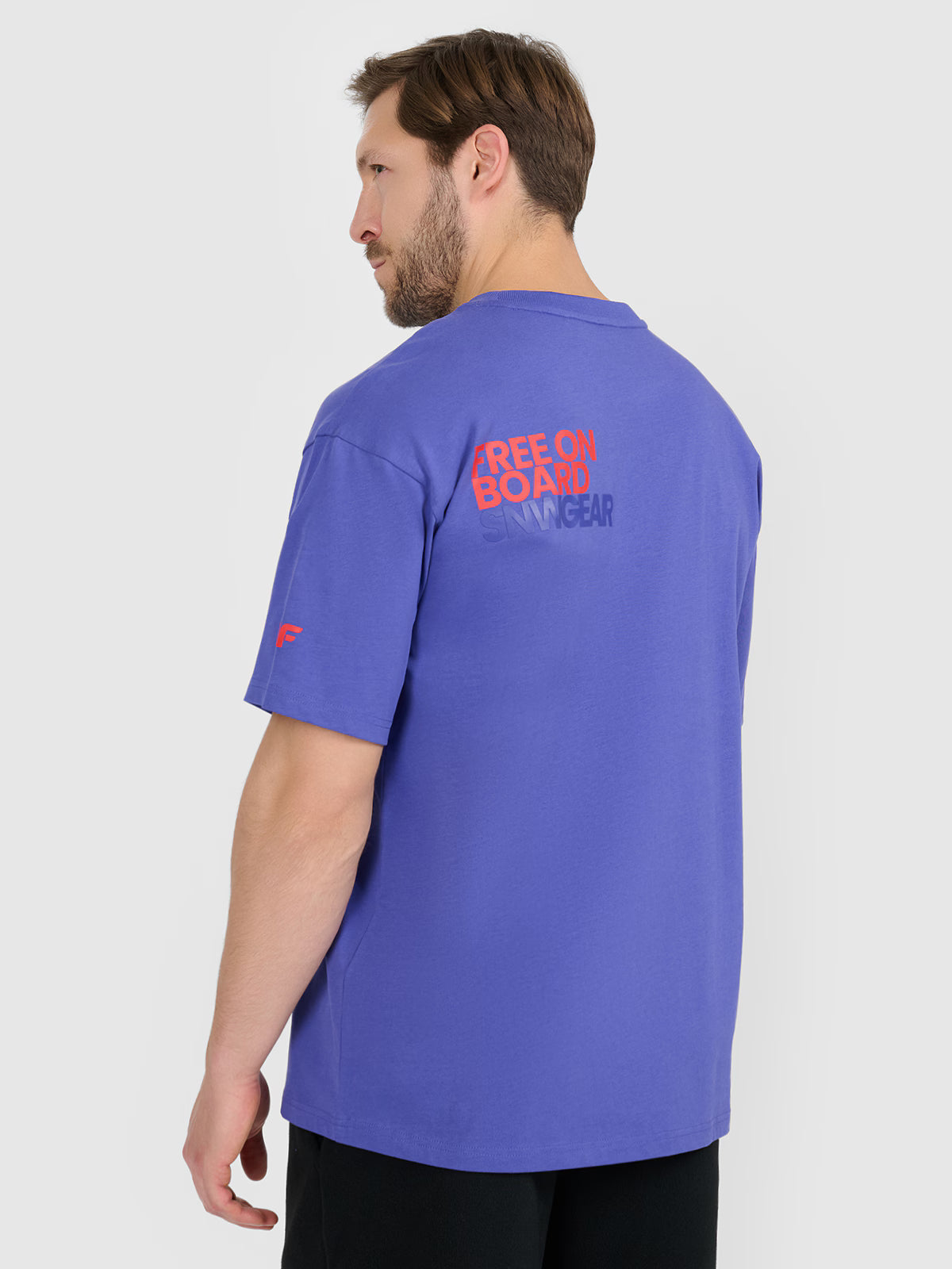 T-shirt loose z nadrukiem męski