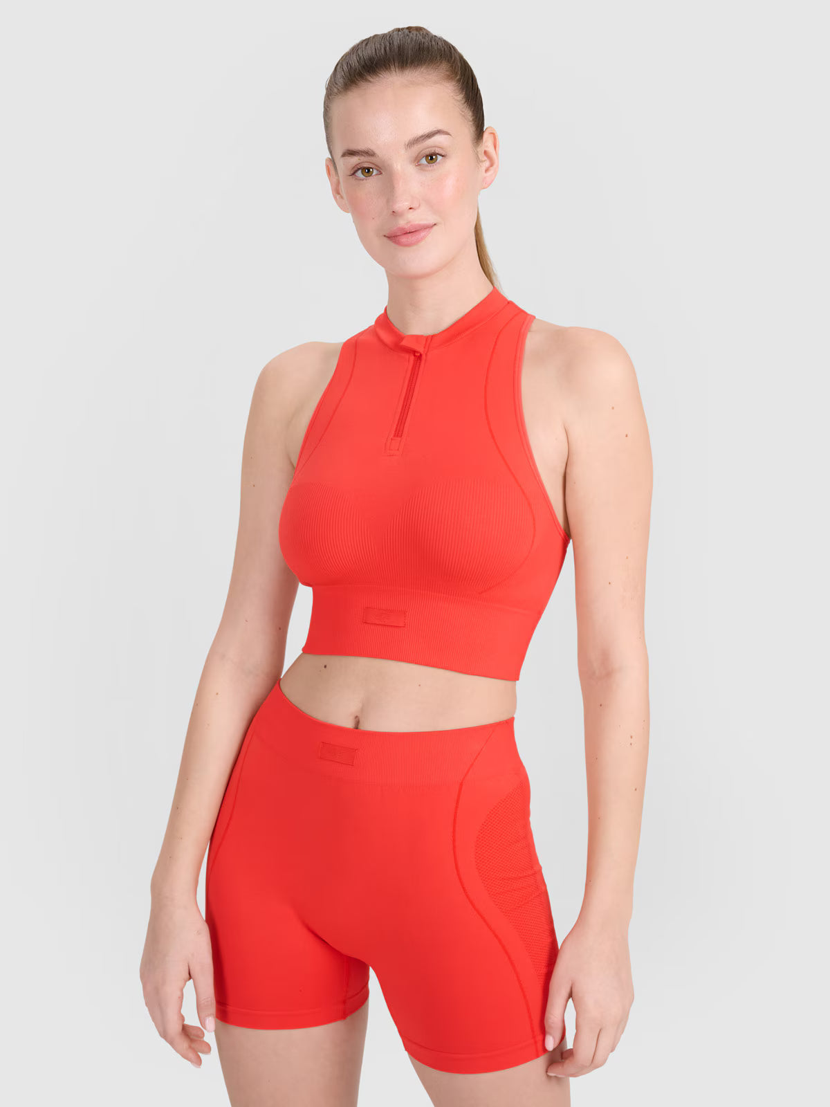 Crop-top treningowy slim bezszwowy damski