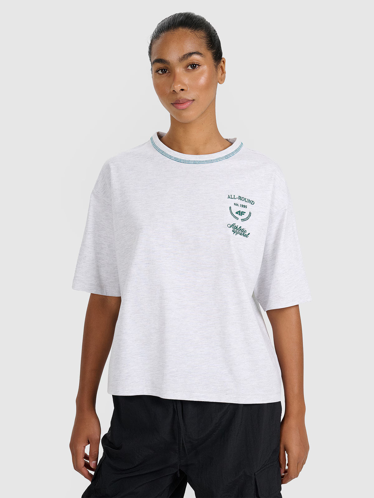 T-shirt oversize z nadrukiem damski