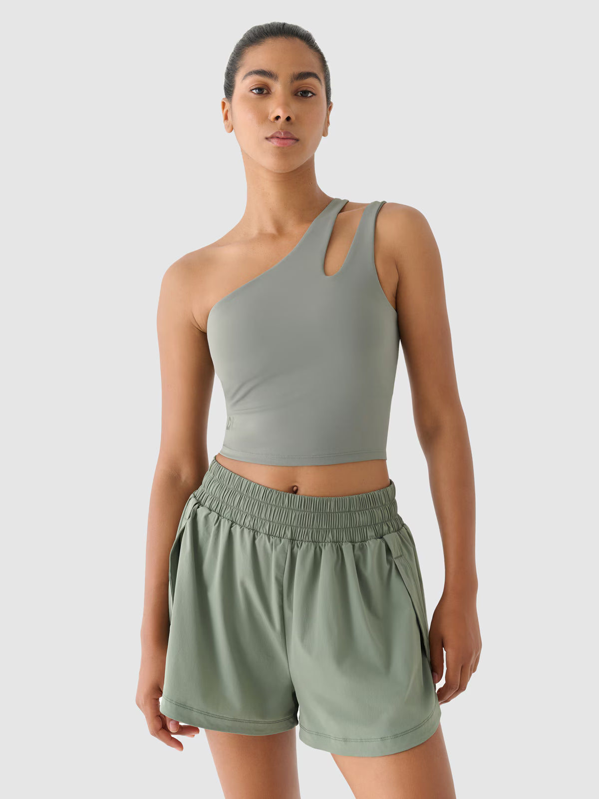 Crop top treningowy na jedno ramię 4F x Anna Lewandowska