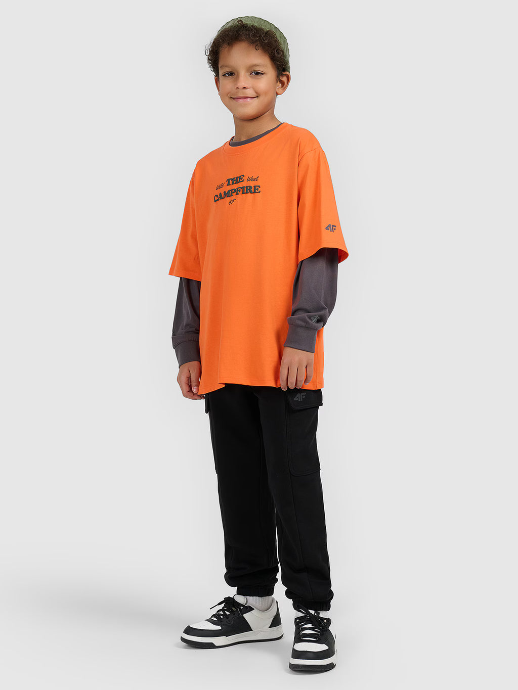 T-shirt loose z nadrukiem chłopięcy