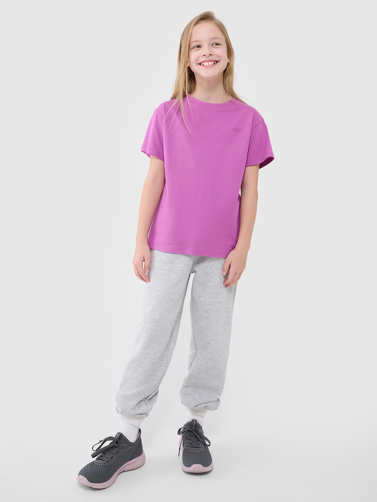 T-shirt oversize gładki dziewczęcy