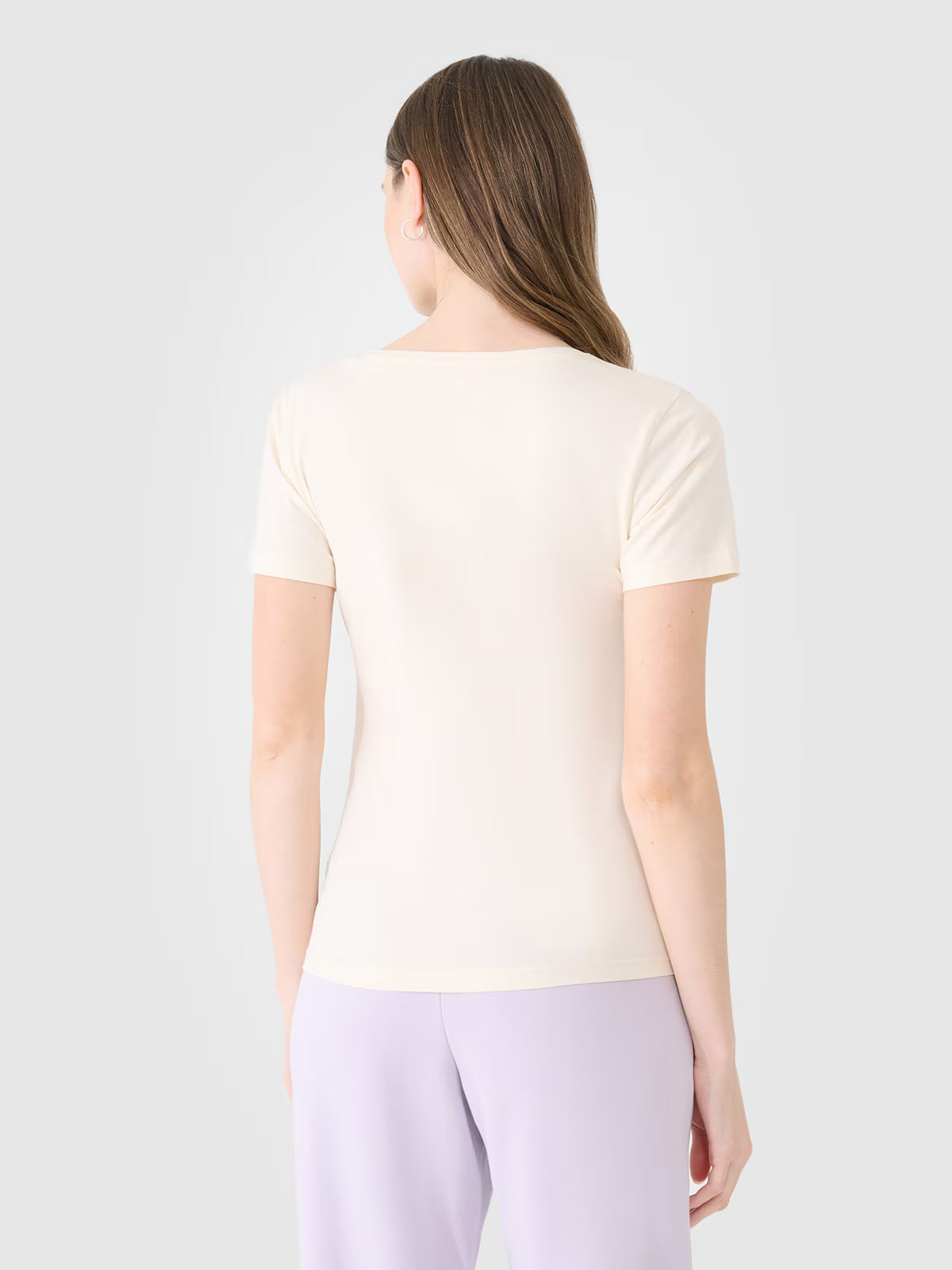 T-shirt slim gładki damski