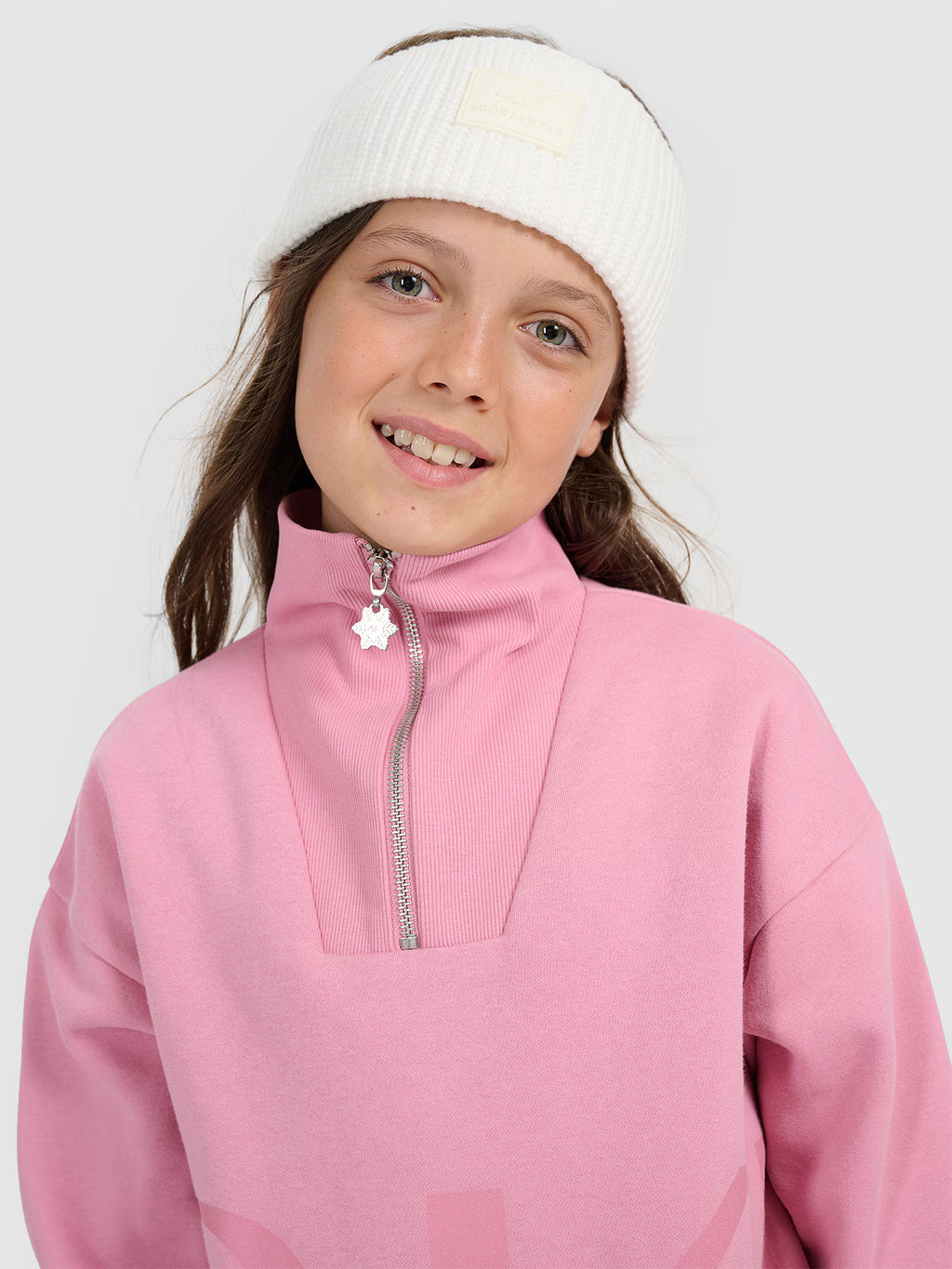 Bluza dresowa loose nierozpinana bez kaptura dziewczęca