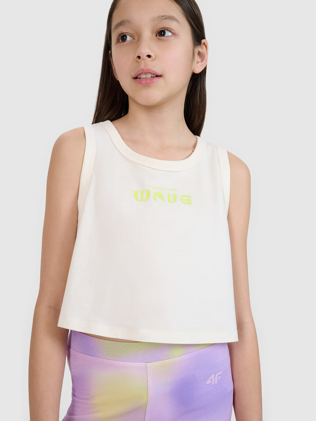 Crop top oversize z nadrukiem dziewczęcy