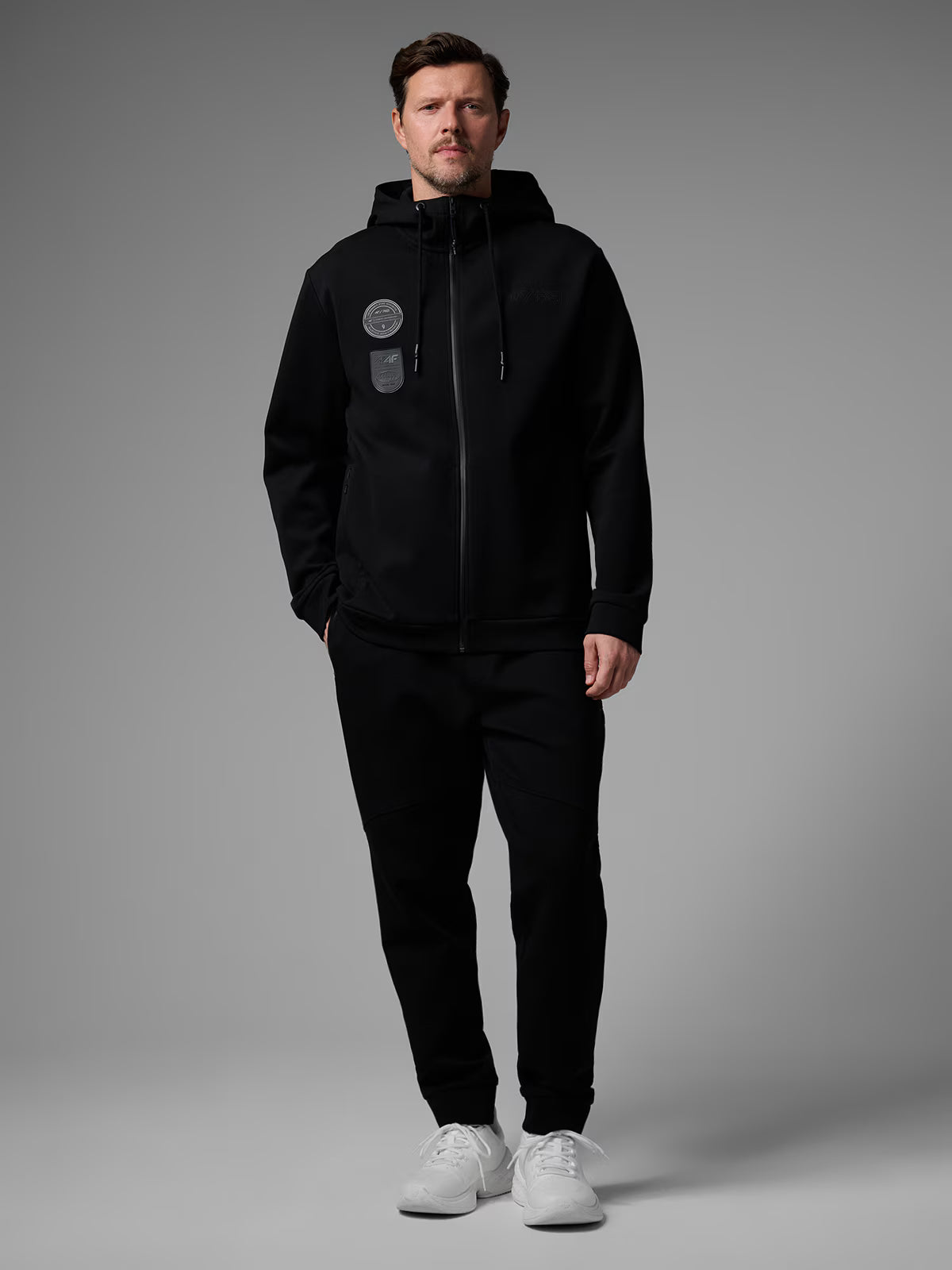 Bluza dresowa regular z kapturem męska 4F x Robert Lewandowski