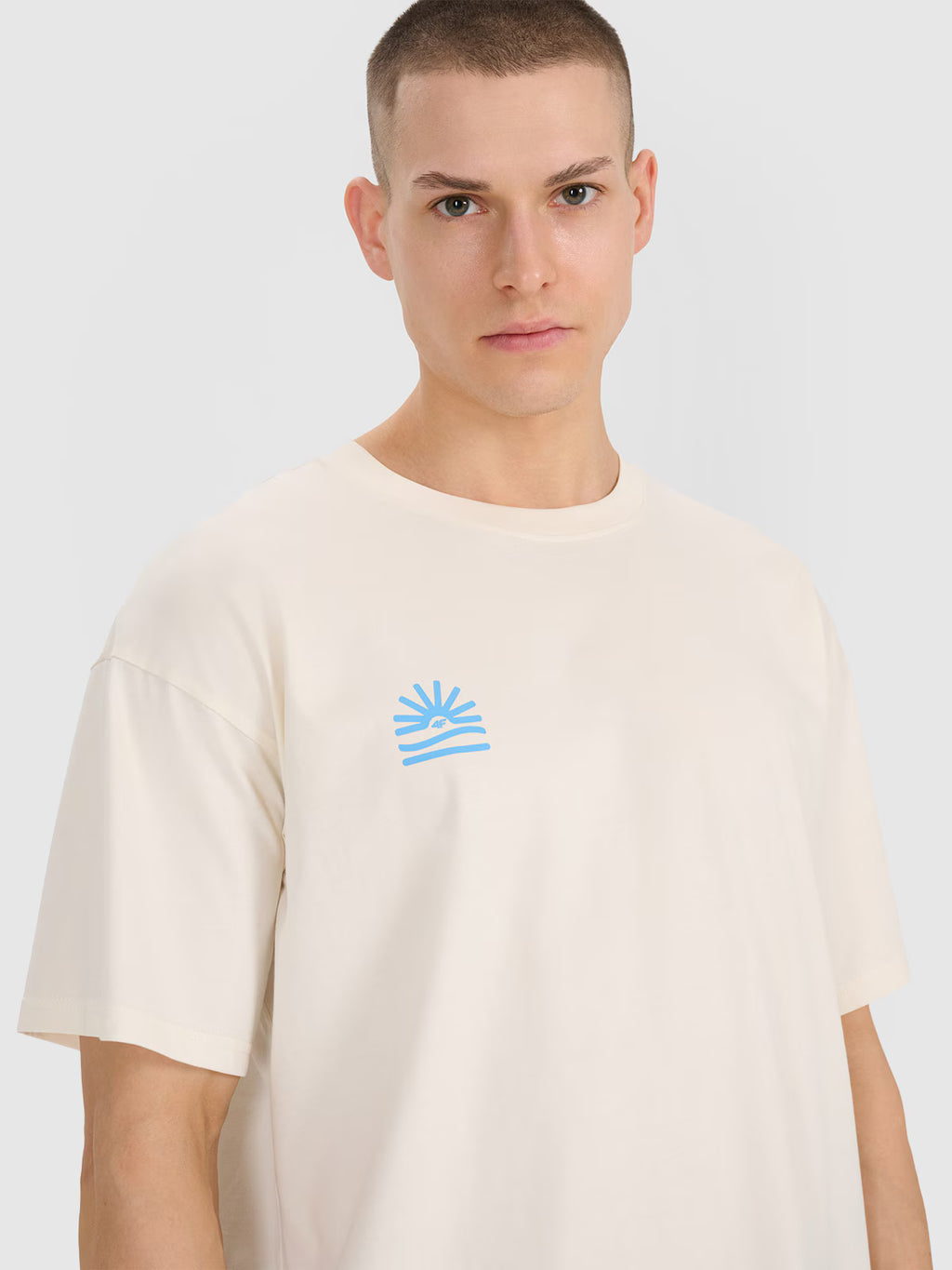T-shirt oversize z nadrukiem męski