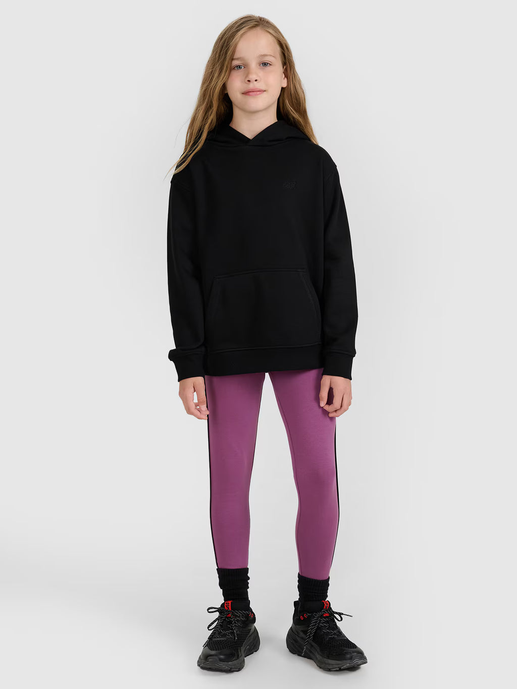 Bluza dresowa nierozpinana z kapturem dziewczęca