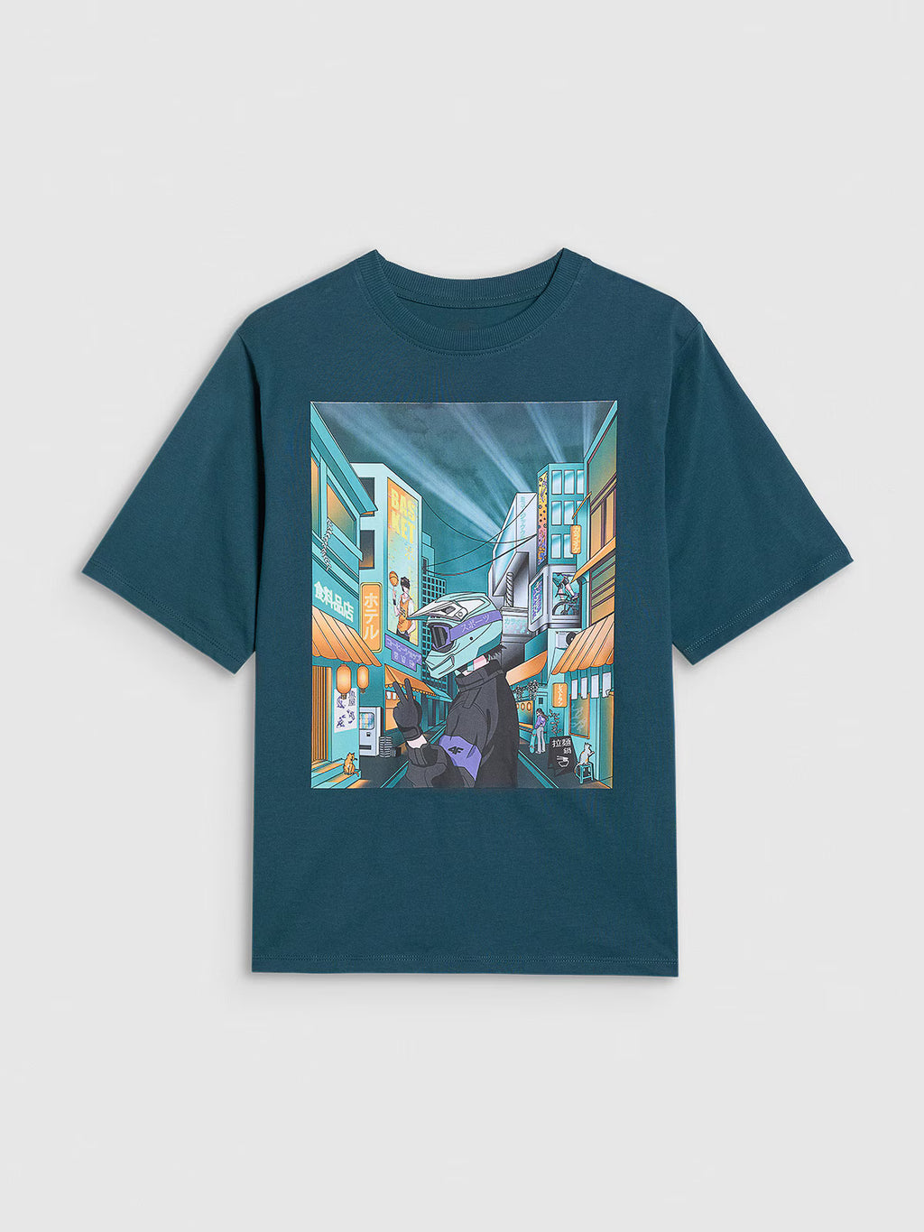 T-shirt oversize z nadrukiem chłopięcy