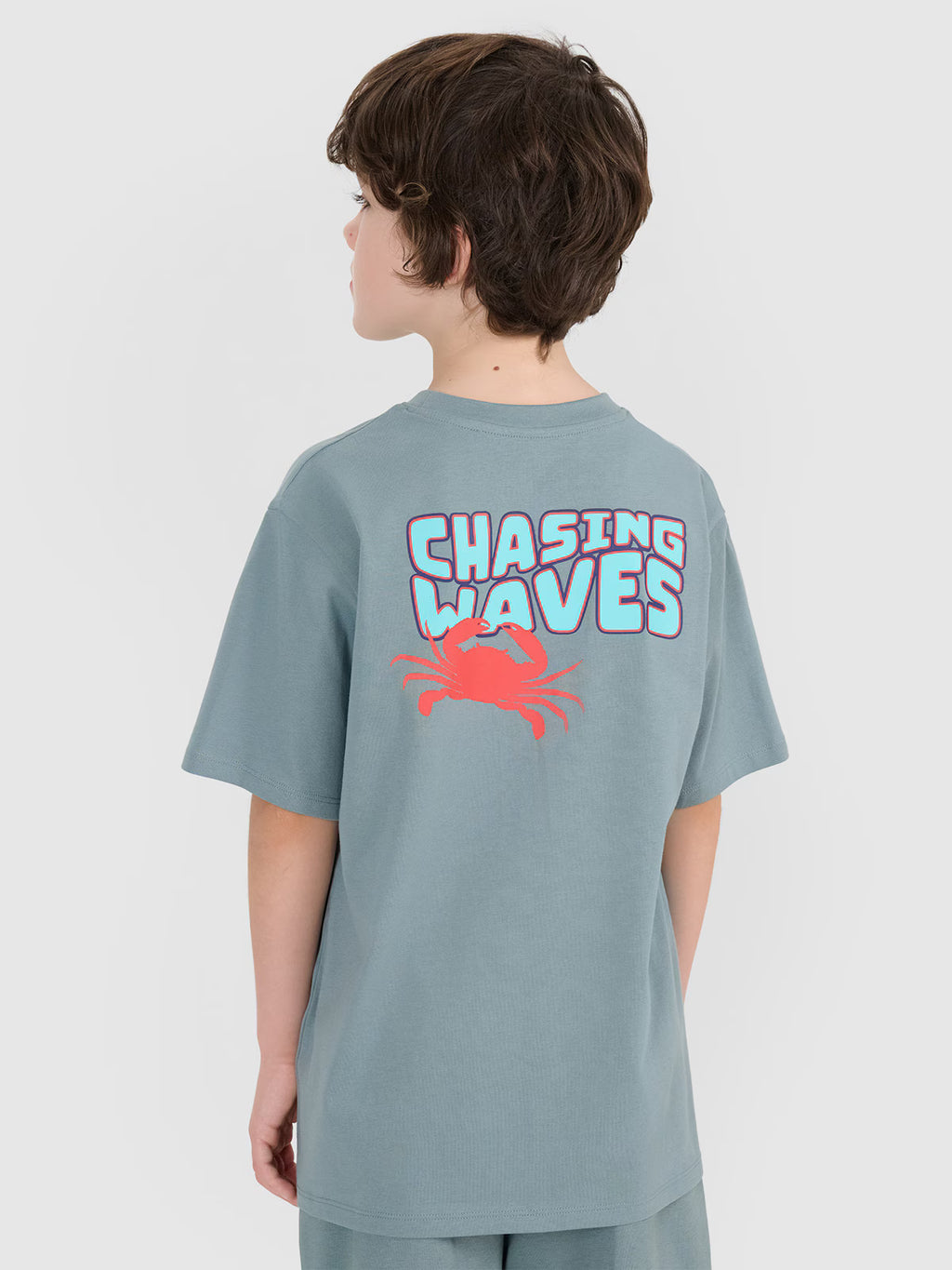 T-shirt oversize z nadrukiem chłopięcy