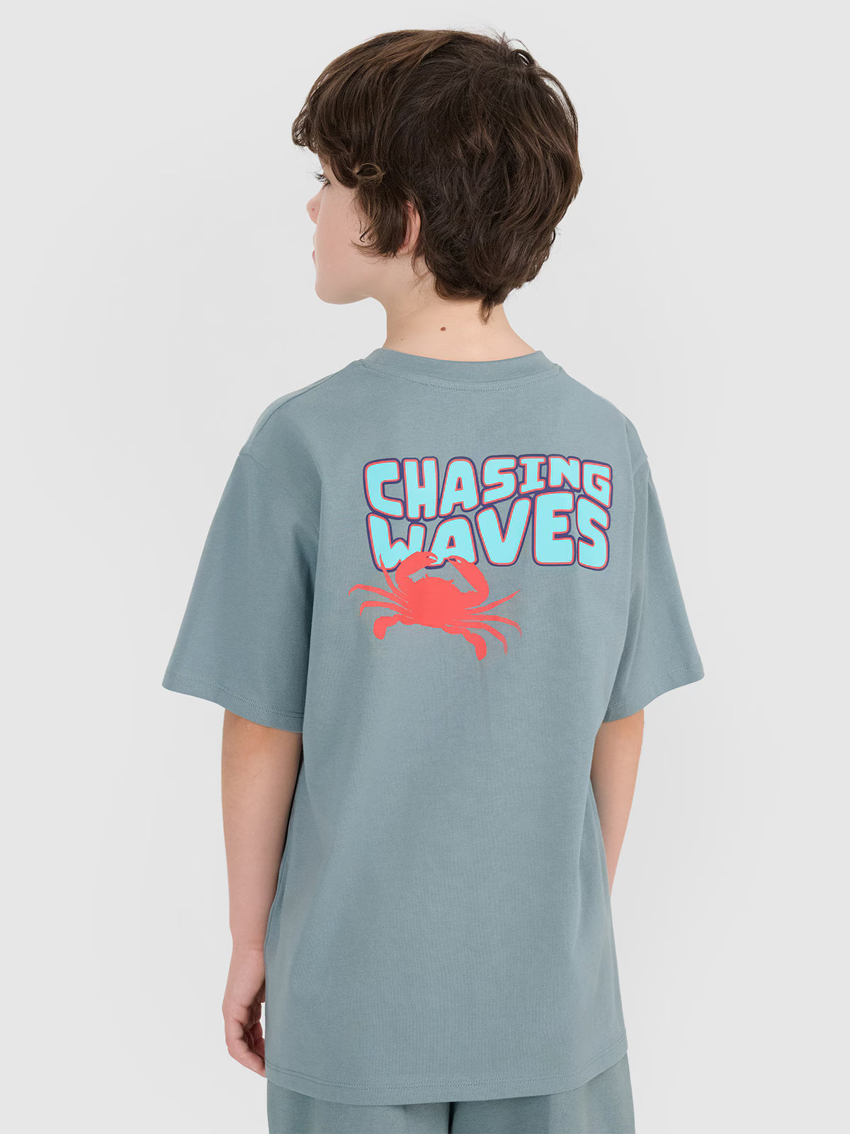 T-shirt oversize z nadrukiem chłopięcy
