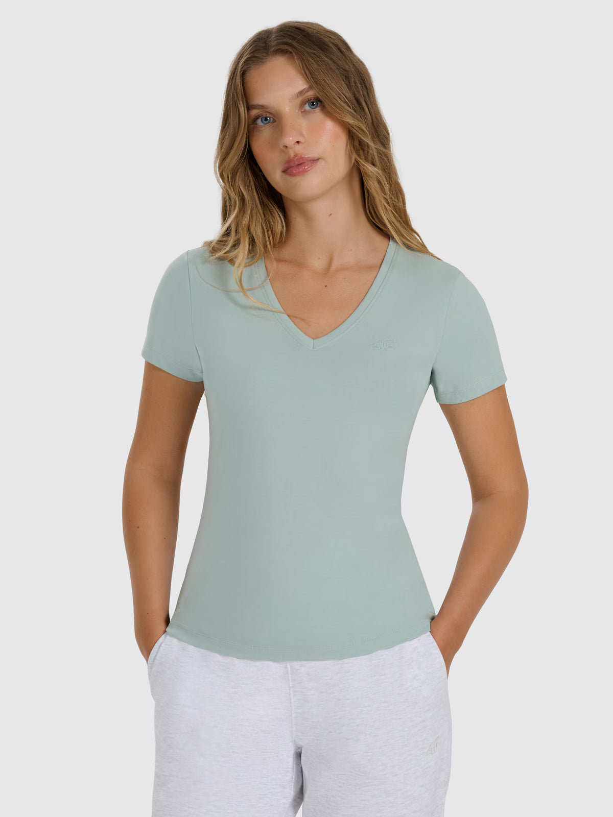 T-shirt slim gładki damski