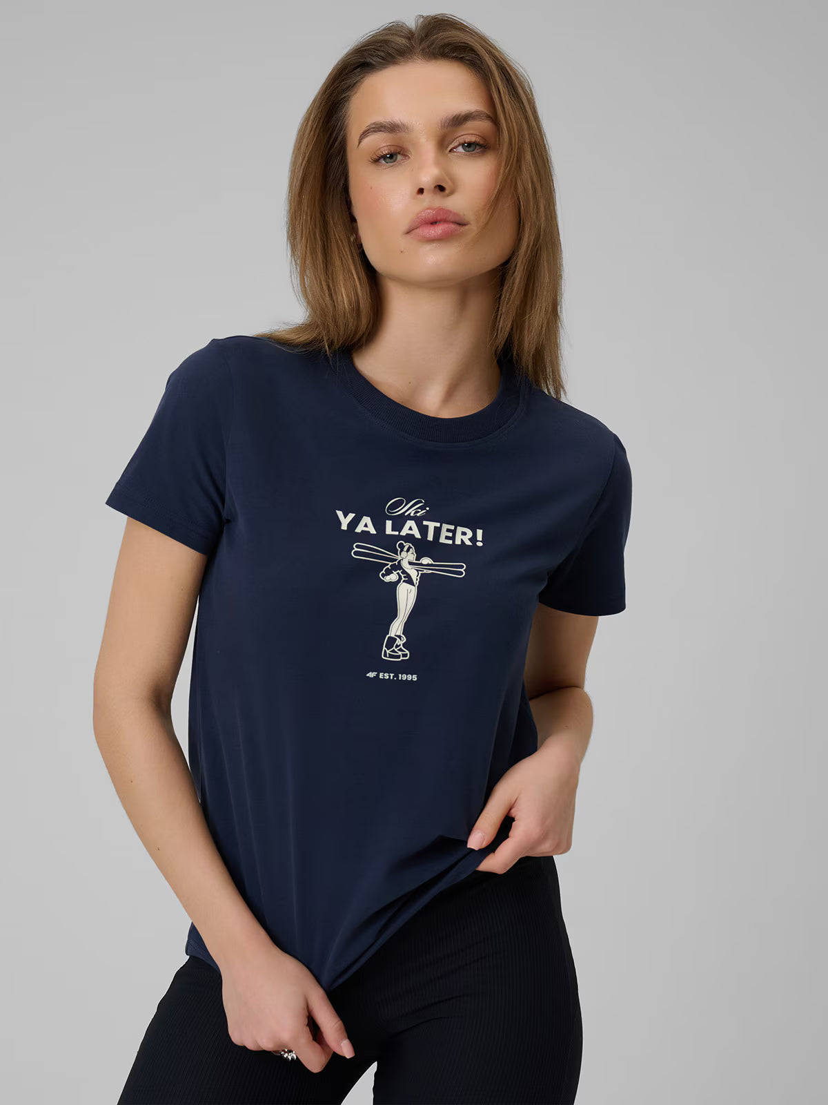 T-shirt regular z nadrukiem damski