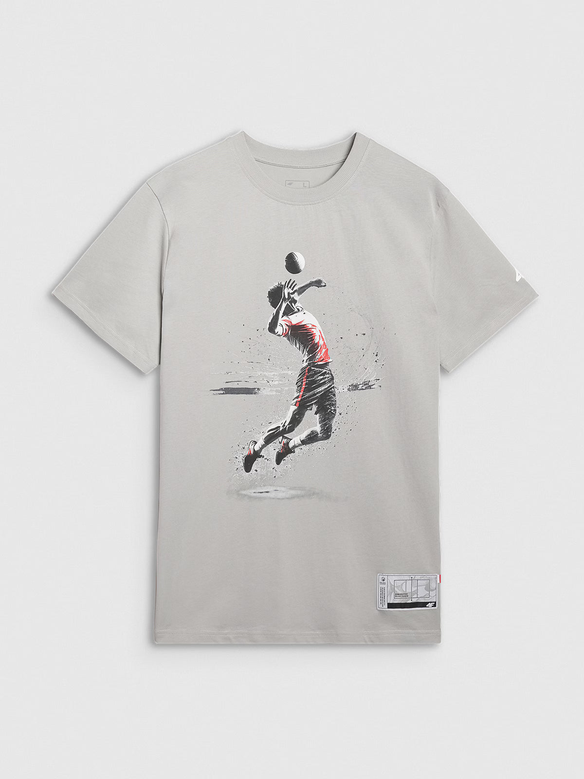 T-shirt regular z nadrukiem siatkarskim męski