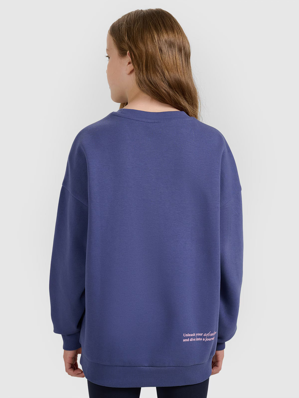 Bluza dresowa oversize nierozpinana bez kaptura dziewczęca