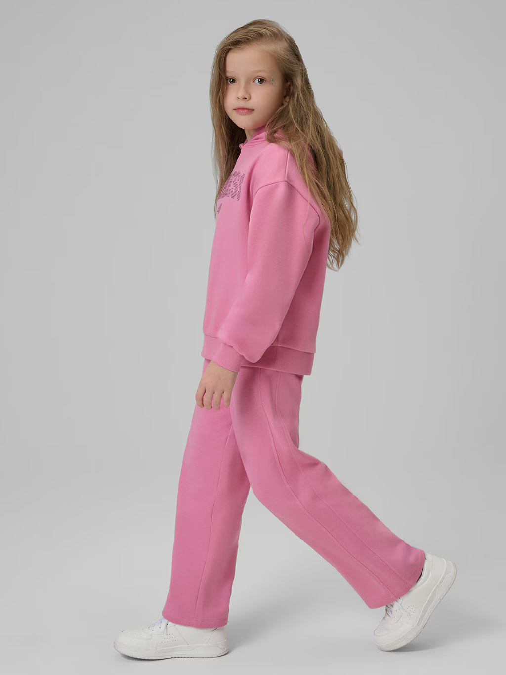 Bluza dresowa loose z kapturem dziewczęca