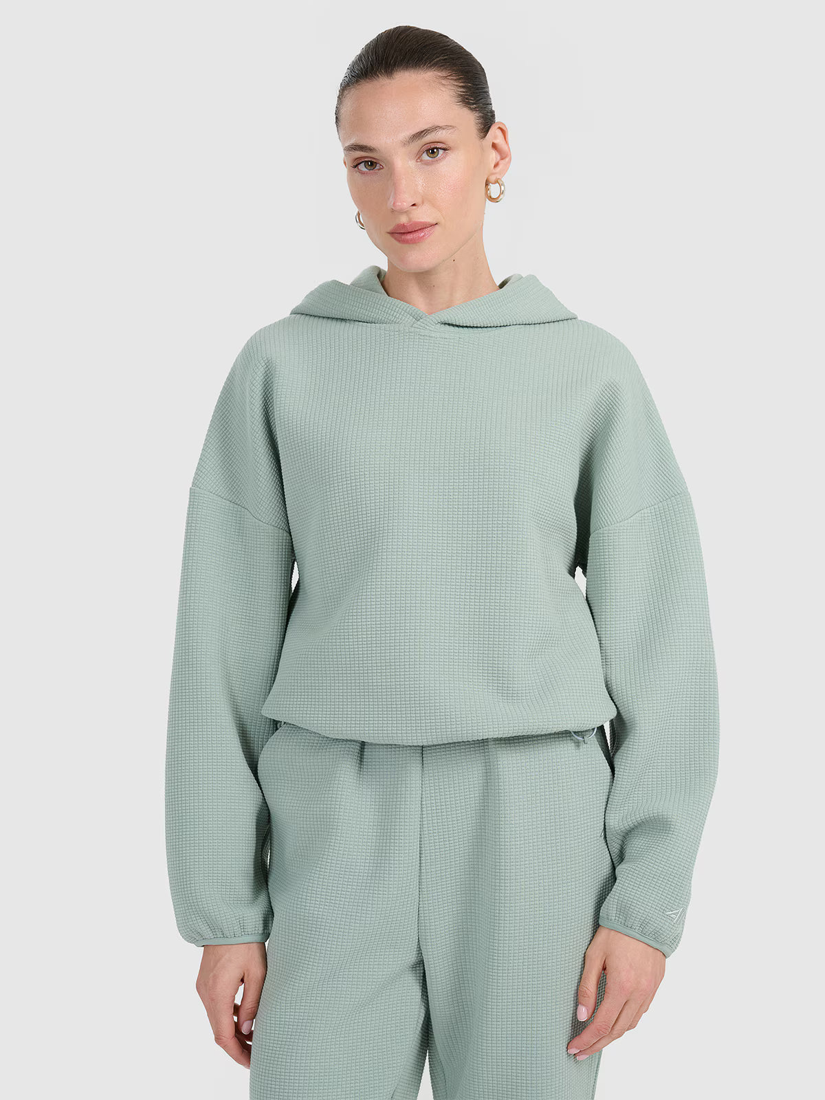 Bluza dresowa z waflowej dzianiny damska