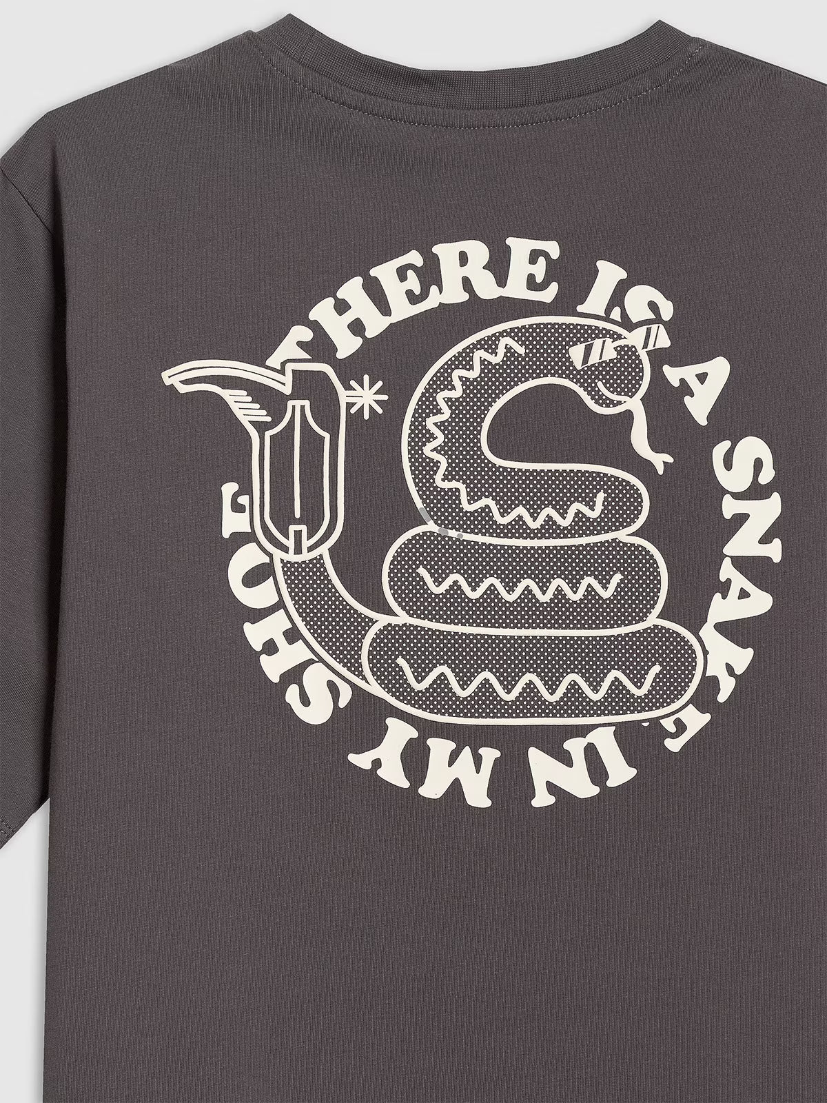 T-shirt loose z nadrukiem chłopięcy