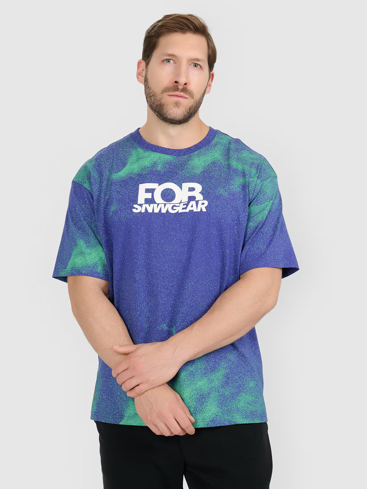T-shirt loose z nadrukiem męski